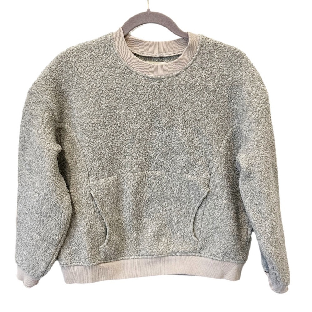 Madewell‎ Top Women's XS Gray Polartec Fleece Crewneck Sweatshirt L9644